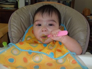 Ephraim feeding himself