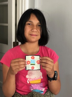 Hannah with painting